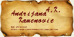 Andrijana Kamenović vizit kartica
